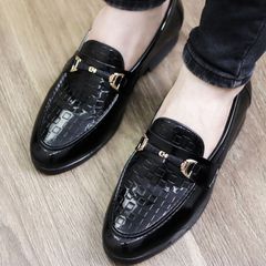 Giày Tây Nam Lười Hàn Quốc - Giày Da PU Công Sở Chất Lượng Cao, Đế Mềm Chống Trơn Trượt, Phong Cách Thời Trang trẻ trung
