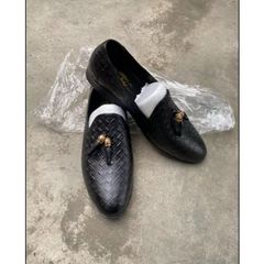 Giày Lười Nam Da PU Cao Cấp Đế Cao Su Đúc - Giày Tây Thời Trang Họa Tiết Vân Caro - Siêu Bền và Êm Ái RUNO G1