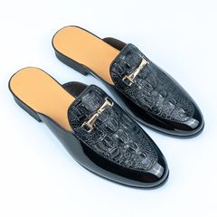 Giày Sục Nam Da PU Cao Cấp Hàn Quốc - Họa Tiết Cá Sấu, Đế Cao Su Chống Trơn Trượt - Thời Trang Công Sở Giá Rẻ RUNO G54