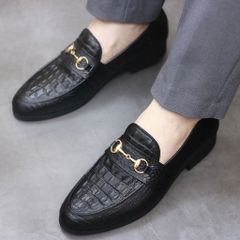 Giày lười da nam cao cấp RUNO G22 - Giày công sở in vân cá sấu, đế cao su mềm êm ái, thời trang cho quý ông.