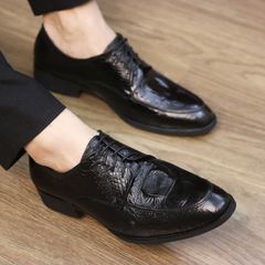Giày Tây Derby Dập Vân Cá Sấu - Giày Da Nam Công Sở Đế Cao Su Chống Trơn Trượt, Thoải Mái Đi Làm RUNO G52