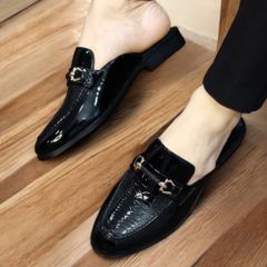 Giày Tây Nam Da PU Cao Cấp - Giày Lười Hàn Quốc Dễ Xỏ Chân, Đế Cao Su Chống Trượt - Phong Cách Công Sở Thoải Mái