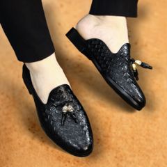 Giày Tây Lười Da Nam Cao Cấp Họa Tiết Caro Gắn Chuông Vàng - Sục Đế 3cm Chống Trơn Trượt RUNO G2, Chất Liệu PU êm ái
