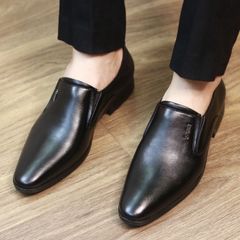 Giày nam công sở da mềm giá rẻ, Giày tây nam cao cấp thiết kế tối giản đế cao su chống trơn trượt có khâu RUNO G18