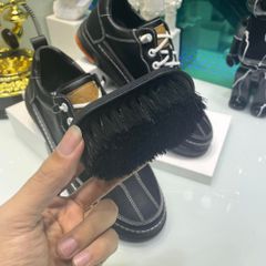 Bàn Chải Đánh Giày Cao Cấp Lông Ngựa - Dụng Cụ Vệ Sinh Đồ Da & Da Lộn, Tặng Kèm Bàn Chải Quẹt Xi, Sạch Bóng Như Mới