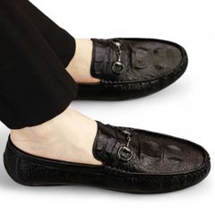 Giày Lười Nam Da Mềm In Họa Tiết Cá Sấu, Giày Tây Công Sở Đế Cao Su Êm Chân - Size 38 đến 43, Phong Cách Hiện Đại RUNO G31