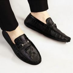 Giày Lười Nam Da Mềm In Họa Tiết Cá Sấu, Giày Tây Công Sở Đế Cao Su Êm Chân - Size 38 đến 43, Phong Cách Hiện Đại RUNO G31