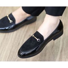 Giày Tây Nam Da PU Cao Cấp RUNO G3 - Giày Lười Công Sở Đế Khâu Chắc Chắn, Thời Trang Gắn Xích Vàng, Dễ Phối Đồ