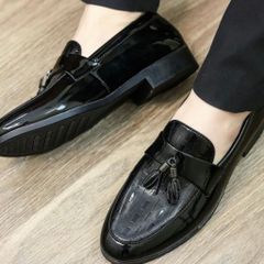Giày da công sở nam cao cấp đen PU microfiber, đế cao su mềm chống trượt, phong cách lịch lãm - Giày cưới tiện lợi RUNO G26
