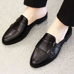 Giày Sục Nam MonkStrap Cao Cấp - Giày Da Hè Thoáng Khí Trẻ Trung, Thiết Kế 2 Khóa, Đế Cao Su RUNO G36