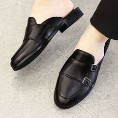 Giày Sục Nam MonkStrap Cao Cấp - Giày Da Hè Thoáng Khí Trẻ Trung, Thiết Kế 2 Khóa, Đế Cao Su RUNO G36