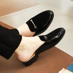 Giày Tây Nam Công Sở Gắn Xích Kim Loại - Giày Lười Da PU Đế Cao Su Mềm, Thoải Mái, Phong Cách Trẻ Trung - Sizes 38-43 RUNO G5