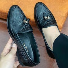 Giày lười nam công sở da PU cao cấp - Đế cao su mềm, họa tiết cá sấu thời trang RUNO G12 - Dễ phối đồ cho mọi dịp