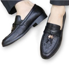 Giày lười nam công sở da PU cao cấp - Đế cao su mềm, họa tiết cá sấu thời trang RUNO G12 - Dễ phối đồ cho mọi dịp
