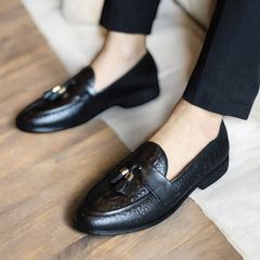 Giày lười nam công sở da PU cao cấp - Đế cao su mềm, họa tiết cá sấu thời trang RUNO G12 - Dễ phối đồ cho mọi dịp