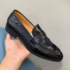 Giày Tây Nam Da PU Cao Cấp Dập Vân Cá Sấu - Giày Oxford Công Sở Chống Trơn Trượt Đế Cao Su RUNO G10