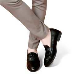 Giày Lười Nam Công Sở Hàn Quốc Đế Cao Su Mềm - Giày Chú Rể Vân Cá Sấu Thoải Mái và Chắc Chắn RUNO G10