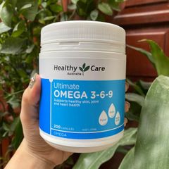 Viên Uống Healthy Care Ultimate Omega 200 Viên - Omega 3 6 9 Từ Úc, Hỗ Trợ Sức Khỏe Tim Mạch và Não Bộ