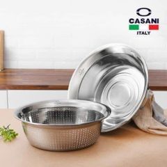 Chậu Inox Casani Mega Bowl 40cm - Bát Dụng Cụ Nấu Ăn Bền Bỉ Chất Lượng Cao, Thiết Kế Đơn Giản, Dễ Dàng Sử Dụng