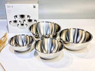 Bộ âu inox WMF Gourmet 4 chiếc - Đa năng, Chống gỉ, Dễ vệ sinh - Sử dụng trong nấu ăn, trộn thực phẩm, an toàn máy rửa chén