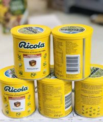 Viên Ngậm Giảm Ho Ricola 250g - Hỗ Trợ Dịu Họng Tự Nhiên, Không Đường, Dễ Dùng Cho Trẻ Em và Người Tiểu Đường