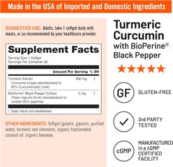 Viên Uống Tinh Nghệ Hữu Cơ Turmeric Curcumin Organic NatureWise Tăng Cường Sức Khỏe (Hộp 90 viên)  - YoungFit