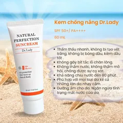 Kem Chống Nắng Nâng Tone Dr Lady Natural Perfection SPF 50+ PA++++ - Bảo Vệ Da & Làm Sáng Da - 60ml Hàn Quốc