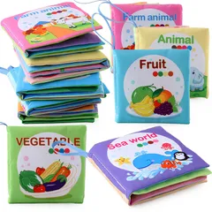 Sách Vải Tiếng Anh Montessori Cho Trẻ 0-12 Tháng - Đồ Chơi Giáo Dục Phát Triển Nhận Thức Với Ảnh Thật Và Hoạt Hình Sống Động
