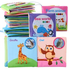 Sách Vải Tiếng Anh Montessori Cho Trẻ 0-12 Tháng - Đồ Chơi Giáo Dục Phát Triển Nhận Thức Với Ảnh Thật Và Hoạt Hình Sống Động