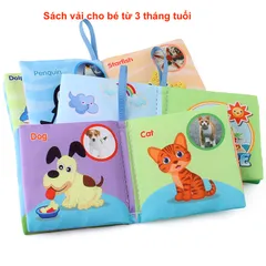 Sách Vải Tiếng Anh Montessori Cho Trẻ 0-12 Tháng - Đồ Chơi Giáo Dục Phát Triển Nhận Thức Với Ảnh Thật Và Hoạt Hình Sống Động