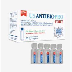 Men Vi Sinh USantibio Pro Fort Hộp 20 Ống 5ml - Hỗ Trợ Tiêu Hóa Cho Người Lớn - Cân Bằng Hệ Vi Sinh Đường Ruột