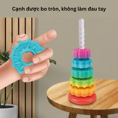Tháp Xoay Cầu Vồng Kích Thích Thị Giác Cho Bé – Đồ Chơi Giáo Dục Phát Triển Kỹ Năng Và Nhận Biết Màu Sắc