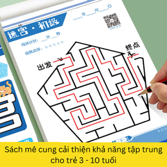 Bộ sách mê cung phát triển tư duy - Tư duy logic cho trẻ từ 3 đến 10 tuổi - Học tập và giải trí sáng tạo