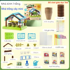 Bộ Kit Nhà Kính Trồng Cây Mini Cho Bé - Đồ Chơi Giáo Dục STEM Quan Sát Sinh Trưởng Cây Cảnh Thân Thiện Môi Trường