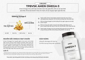Viên Dầu Cá Codeage Amen Omega-3 1500mg - Hỗ Trợ Sức Khỏe Tim Mạch, Phát Triển Não Bộ, Không GMO, Dành Cho Phụ Nữ Mang Thai