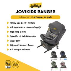 Ghế Ô Tô Jovikids Ranger Xoay 360 - An Toàn R129/i-Size & Isofix Cho Bé Cao 40-150 cm - Đổi 1 Trong 15 Ngày, Bảo Hành 2 Năm
