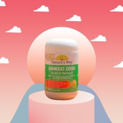 Viên uống bổ não Nature’s Way Ginkgo 2000 - Tăng cường trí nhớ, cải thiện chức năng nhận thức, 120 viên nhập khẩu chính ngạch