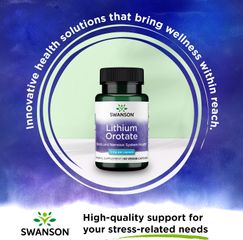 Viên Uống Lithium Orotate Swanson Mỹ - Hỗ Trợ Sức Khỏe Thần Kinh, Tăng Cường Tập Trung & Điều Hòa Tâm Trạng (Hộp 60 viên)