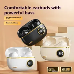 Tai Nghe Không Dây TWS S195 - Bluetooth 5.4, Màn Hình LED, Thời Gian Nghe Liên Tục 60 Giờ, Âm Thanh HIFI, Thoải Mái Khi Đeo
