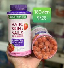 Kẹo dẻo đẹp da, móng, tóc Hair, Skin & Nails Nature's Bounty 180 viên - Hàng Mỹ