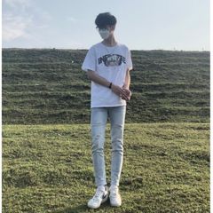 Quần Jean Nam Rách Gối Slimfit Màu Xanh Nhạt Co Giãn Bền Chất Bò DENIM - Phong Cách Thời Trang Hiện Đại 361 5679 0001 Pon.mens