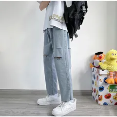 Quần Jean Baggy Rách Gối Unisex Nam Nữ - Thời Trang Giá Rẻ, Địa Chỉ Mua Sắm Uy Tín, Nhiều Size Lựa Chọn