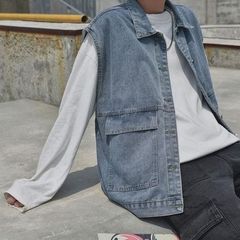 Áo Jean Ghi Lê Unisex Form Rộng Hàn Quốc - Thời Trang Đường Phố Nam Nữ 2021 - Thiết Kế Đơn Giản, Cá Tính
