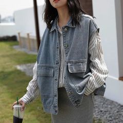 Áo Jean Ghi Lê Unisex Form Rộng Hàn Quốc - Thời Trang Đường Phố Nam Nữ 2021 - Thiết Kế Đơn Giản, Cá Tính