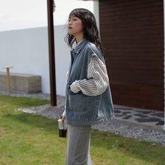 Áo Jean Ghi Lê Unisex Form Rộng Hàn Quốc - Thời Trang Đường Phố Nam Nữ 2021 - Thiết Kế Đơn Giản, Cá Tính