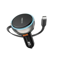 Củ Sạc Nhanh Ô Tô 3IN1 RECCI RQ10 - Tích Hợp Dây Rút Type-C 81W, Sạc Nhanh 12-24V cho Smartphone và Thiết Bị Điện Tử