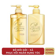 Bộ Dầu Gội Xả Tsubaki Premium Repair 490ml x 2 Màu Vàng