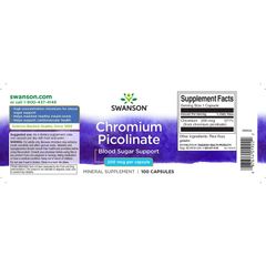 Viên Uống Chromium Picolinate Swanson Nhập Mỹ Hỗ Trợ Đường Huyết Mỡ Máu (Hộp 100 - 200 viên) - YoungFit