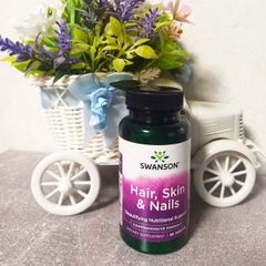 Viên uống Hair Skin Nails Swanson - Thuần Chay 60 viên dưỡng tóc, da, móng khỏe đẹp từ Mỹ
