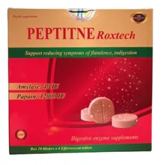 Viên Sủi Tiêu Hóa Peptitne Roxtech 40V - Hỗ Trợ Giảm Đầy Hơi, Chướng Bụng, Khó Tiêu, Bổ Sung Enzyme Tiêu Hóa Vượt Trội
